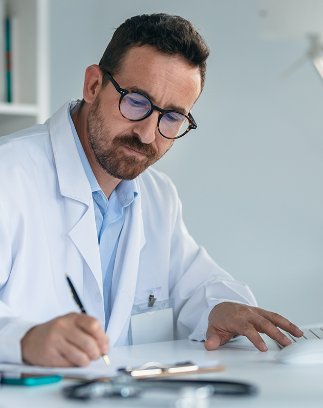 doctor doing paperwork